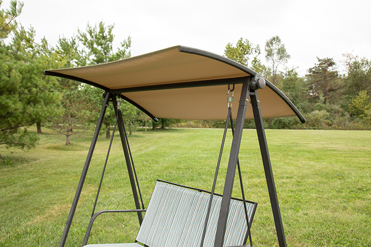 Learn how to replace the fabric on a patio canopy bench swing.